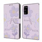 For Samsung Galaxy S20 FE Fresh Painted Leather Phone Case(Small Lilac Flowers) - 1