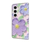 For Samsung Galaxy A35 5G Fresh Painted Leather Phone Case(Oil Painting Purple Flowers) - 3