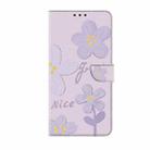 For Samsung Galaxy A16 5G Fresh Painted Leather Phone Case(Small Lilac Flowers) - 2