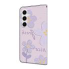 For Samsung Galaxy A16 5G Fresh Painted Leather Phone Case(Small Lilac Flowers) - 3