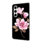 For Samsung Galaxy A15 5G Fresh Painted Leather Phone Case(Black Flowers) - 3
