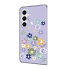 For Samsung Galaxy A14 4G / 5G Fresh Painted Leather Phone Case(Purple Floral) - 3