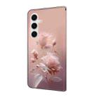 For Samsung Galaxy A55 5G Fresh Painted Leather Phone Case(Ceramic Flowers) - 3