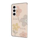 For Samsung Galaxy A55 5G Fresh Painted Leather Phone Case(Beige Flowers) - 3
