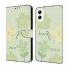 For Samsung Galaxy A05 Fresh Painted Leather Phone Case(Fresh Flowers) - 1