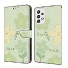 For Samsung Galaxy A13 4G / 5G Fresh Painted Leather Phone Case(Fresh Flowers) - 1