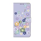 For Samsung Galaxy A13 4G / 5G Fresh Painted Leather Phone Case(Purple Floral) - 2