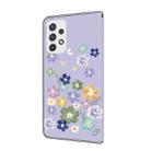 For Samsung Galaxy A13 4G / 5G Fresh Painted Leather Phone Case(Purple Floral) - 3