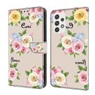 For Samsung Galaxy A13 4G / 5G Fresh Painted Leather Phone Case(Colored Flowers) - 1
