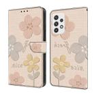 For Samsung Galaxy A13 4G / 5G Fresh Painted Leather Phone Case(Beige Flowers) - 1