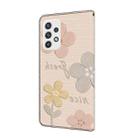 For Samsung Galaxy A13 4G / 5G Fresh Painted Leather Phone Case(Beige Flowers) - 3