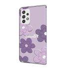 For Samsung Galaxy A23 5G Fresh Painted Leather Phone Case(Dark Purple Flowers) - 3