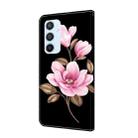 For Samsung Galaxy A54 5G Fresh Painted Leather Phone Case(Black Flowers) - 3