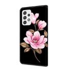 For Samsung Galaxy A53 5G Fresh Painted Leather Phone Case(Black Flowers) - 3