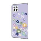 For Samsung Galaxy A22 5G Fresh Painted Leather Phone Case(Purple Floral) - 3