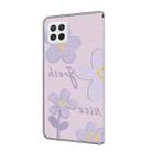 For Samsung Galaxy A22 5G Fresh Painted Leather Phone Case(Small Lilac Flowers) - 3