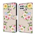 For Samsung Galaxy A22 4G Fresh Painted Leather Phone Case(Colored Flowers) - 1