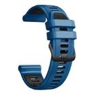For Garmin Forerunner 965 Two Color Steel Buckle Silicone Watch Band(Royal Blue Black) - 2