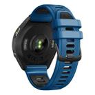 For Garmin Forerunner 965 Two Color Steel Buckle Silicone Watch Band(Royal Blue Black) - 3