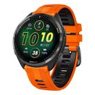 For Garmin Forerunner 965 Two Color Steel Buckle Silicone Watch Band(Orange Black) - 1