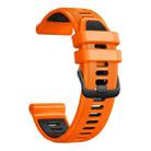For Garmin Forerunner 965 Two Color Steel Buckle Silicone Watch Band(Orange Black) - 2