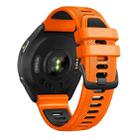 For Garmin Forerunner 965 Two Color Steel Buckle Silicone Watch Band(Orange Black) - 3