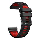 For Garmin Forerunner 965 Two Color Steel Buckle Silicone Watch Band(Black Red) - 2