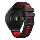 For Garmin Forerunner 965 Two Color Steel Buckle Silicone Watch Band(Black Red) - 3