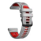 For Garmin Forerunner 965 Two Color Steel Buckle Silicone Watch Band(Grey Red) - 2