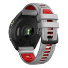 For Garmin Forerunner 965 Two Color Steel Buckle Silicone Watch Band(Grey Red) - 3