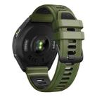 For Garmin Forerunner 965 Two Color Steel Buckle Silicone Watch Band(Army Green Black) - 3