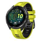 For Garmin Forerunner 965 Two Color Steel Buckle Silicone Watch Band(Lime Black) - 1