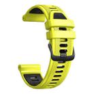 For Garmin Forerunner 965 Two Color Steel Buckle Silicone Watch Band(Lime Black) - 2