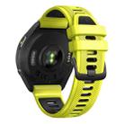 For Garmin Forerunner 965 Two Color Steel Buckle Silicone Watch Band(Lime Black) - 3