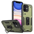 For iPhone 11 Ring Holder PC Hybrid TPU Phone Case(Olive Green) - 1