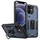 For iPhone 12 Ring Holder PC Hybrid TPU Phone Case(Navy Blue) - 1