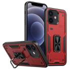 For iPhone 12 Ring Holder PC Hybrid TPU Phone Case(Red) - 1