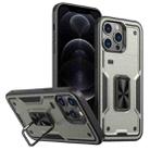 For iPhone 12 Pro Max Ring Holder PC Hybrid TPU Phone Case(Titanium Grey) - 1