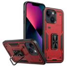 For iPhone 13 Ring Holder PC Hybrid TPU Phone Case(Red) - 1