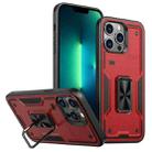 For iPhone 13 Pro Ring Holder PC Hybrid TPU Phone Case(Red) - 1