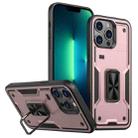 For iPhone 13 Pro Ring Holder PC Hybrid TPU Phone Case(Rose Gold) - 1