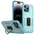 For iPhone 14 Pro Max Ring Holder PC Hybrid TPU Phone Case(Blue) - 1