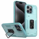 For iPhone 15 Pro Ring Holder PC Hybrid TPU Phone Case(Blue) - 1