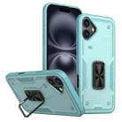 For iPhone 16 Ring Holder PC Hybrid TPU Phone Case(Blue) - 1