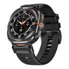 For Samsung Galaxy Watch Ultra 47mm Steel Buckle Fluororubber Watch Band(Black) - 1