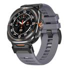 For Samsung Galaxy Watch Ultra 47mm Steel Buckle Fluororubber Watch Band(Black Grey) - 1