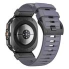 For Samsung Galaxy Watch Ultra 47mm Steel Buckle Fluororubber Watch Band(Black Grey) - 2