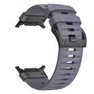 For Samsung Galaxy Watch Ultra 47mm Steel Buckle Fluororubber Watch Band(Black Grey) - 3