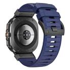 For Samsung Galaxy Watch Ultra 47mm Steel Buckle Fluororubber Watch Band(Black Blue) - 2