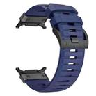 For Samsung Galaxy Watch Ultra 47mm Steel Buckle Fluororubber Watch Band(Black Blue) - 3